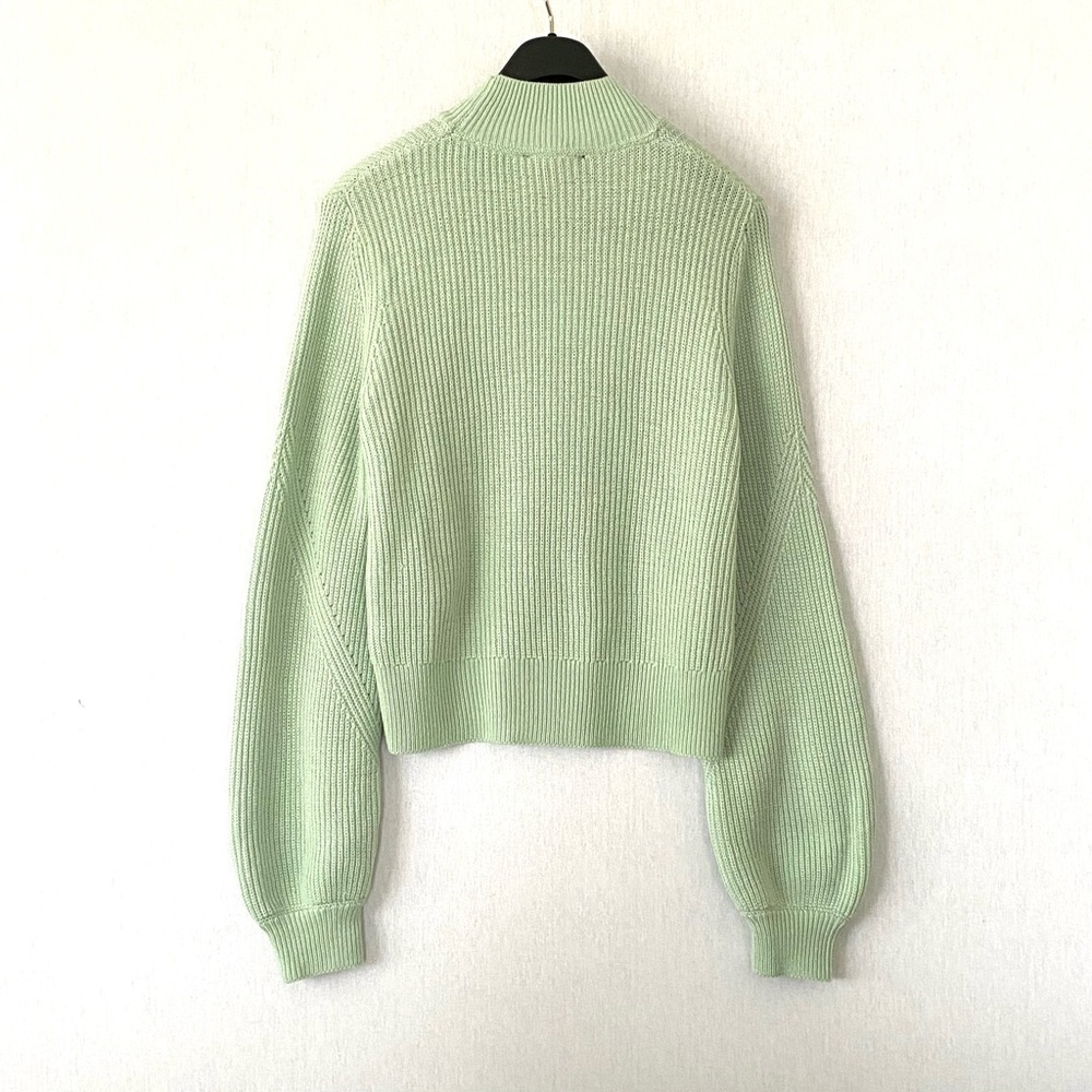 The Kooples Merino Wool Ribbed Knit Sweater in Mint Green - Picture 4 of 12